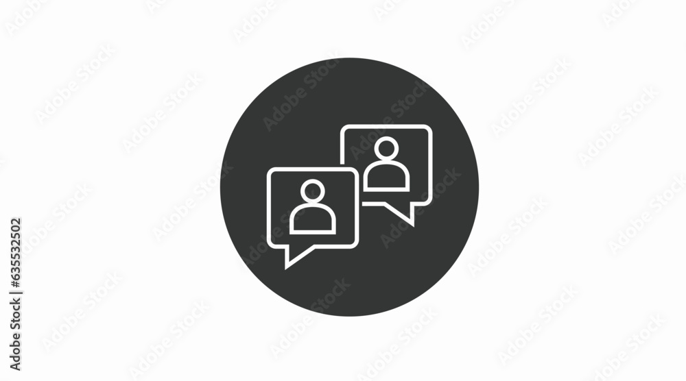 Users Talk Icon. Vector isolated editable illustration of users talk or chat Users Talk Icon. Vector isolated editable illustration of users talk or chat