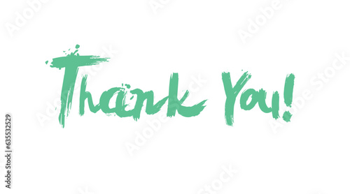 Thank You Sign. Vector isolated green illustration of the words Thank You