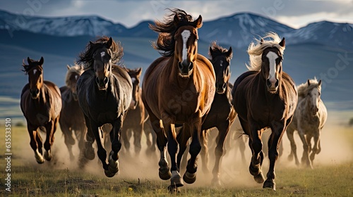 Horses Running In Savannah © Ariestia