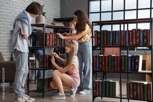 Group of students taking bo...