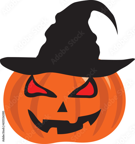 halloween pumpkin with hat