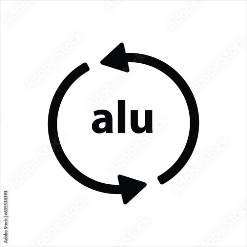 Recyclable aluminium sign icon. Vector flat illustration on white background..eps