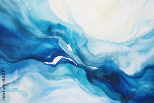 "Flowing Azure Ocean Wave Abstract Texture" 