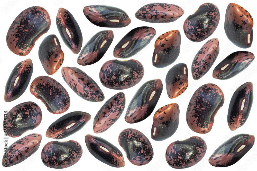 Grains of spotted beans isolated on transparent background. Grains of spotted beans isolated on transparent background.