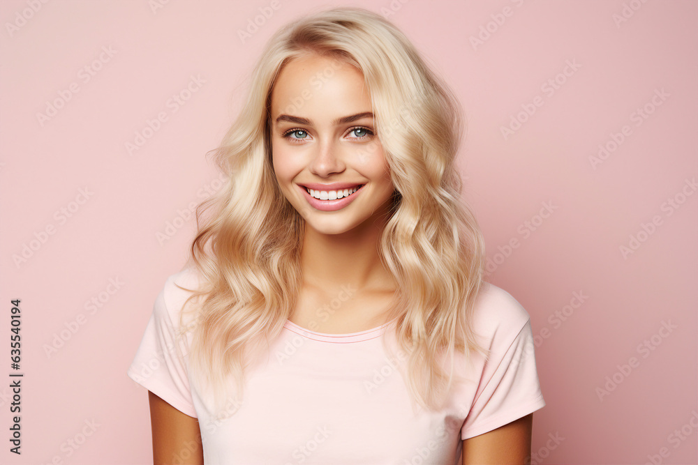 Generative ai photo image picture of pretty lovely cute lady look in camera with happy smile Generative ai photo image picture of pretty lovely cute lady look in camera with happy smile