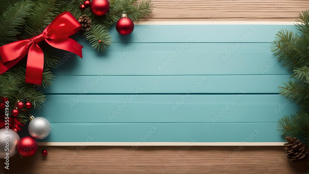 Merry Christmas and Happy New Year greeting card. Empty Copy space, Generative AI Merry Christmas and Happy New Year greeting card. Empty Copy space, Generative AI
