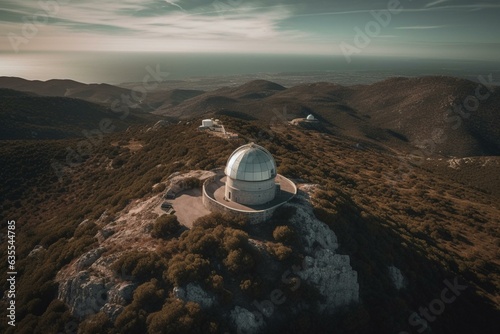 Aerial perspective of Sicasumbre observatory in Spain. Generative AI photo