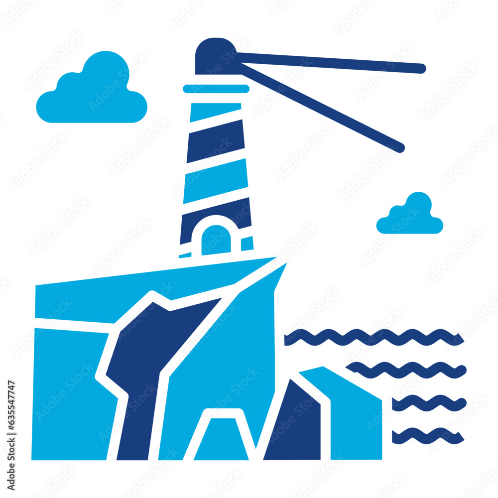 Naklejka premium Lighthouse Landscape Icon