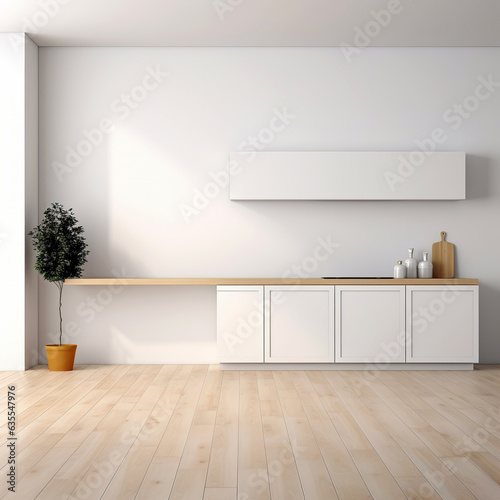 Minimal white kitchen room