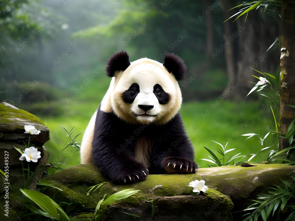 Fototapeta premium Panda wallpapers hd, the hd wallpapers, desktop background, Generative AI