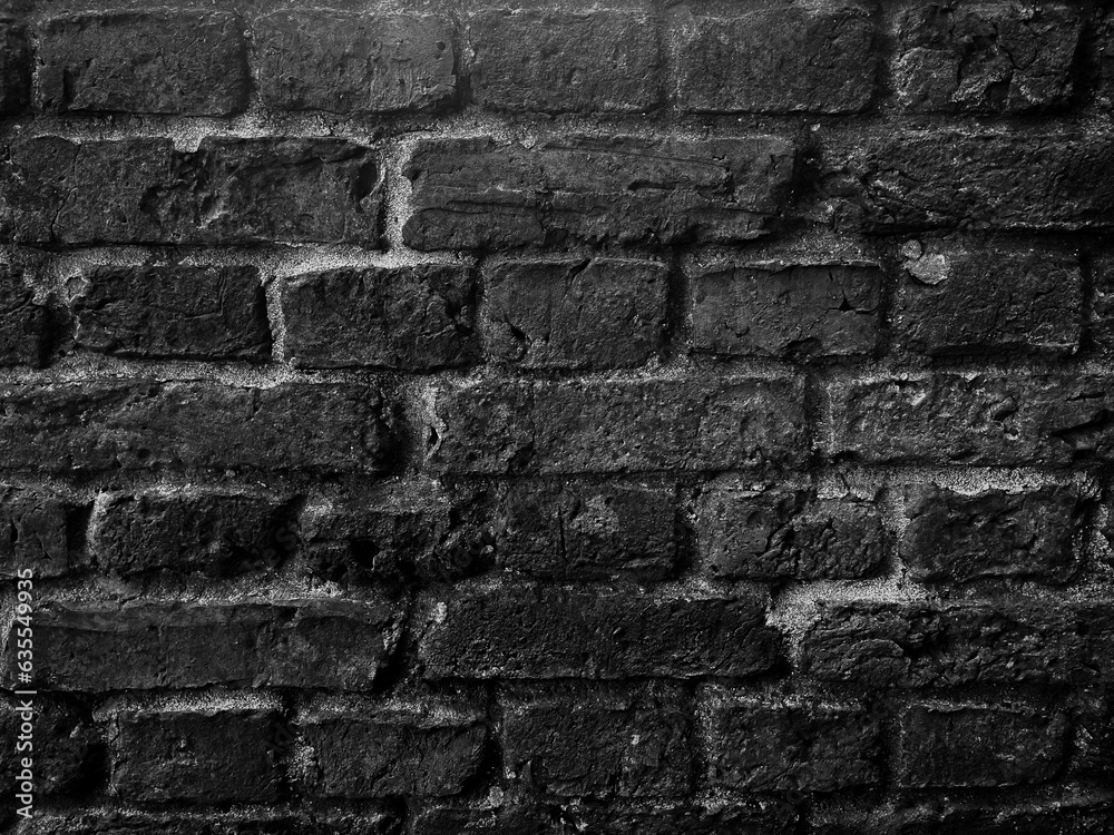 Fototapeta premium Black and white old brick stone texture