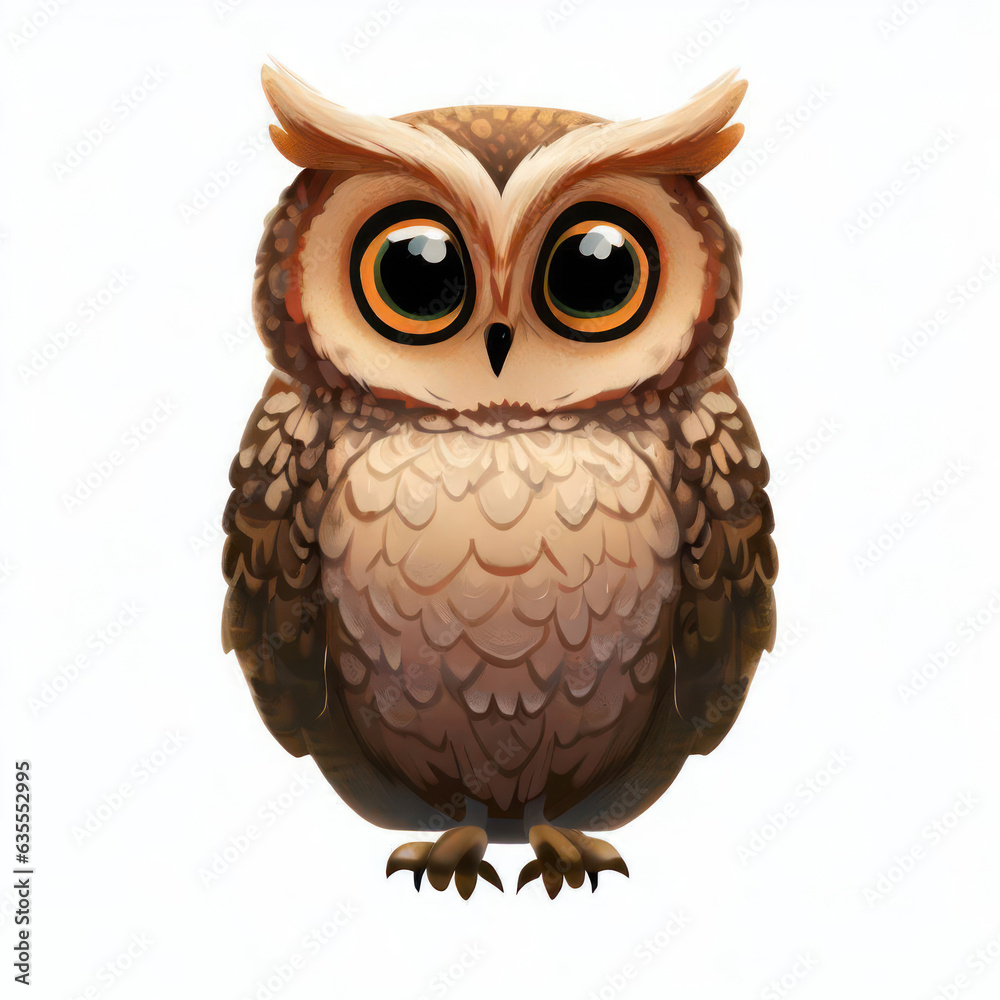 Obraz premium owl illustration for halloween isolated on white background.generative AI