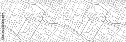 Valokuvatapetti street map of city, seamless map pattern of road