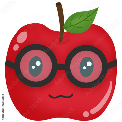 Apple wearing glasses