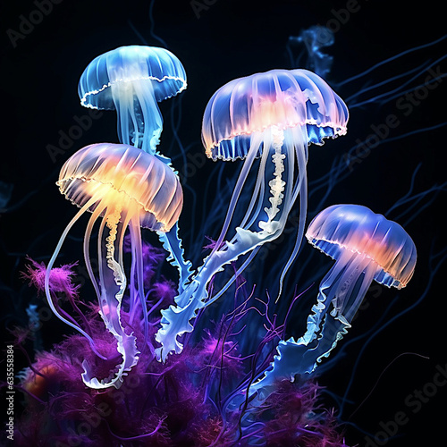 jelly fish in the sea photogram