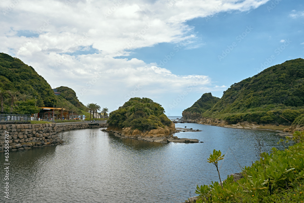 Heping Island Park, a park with forming rocks with special shapes from strong wind erode the coastal area over the years