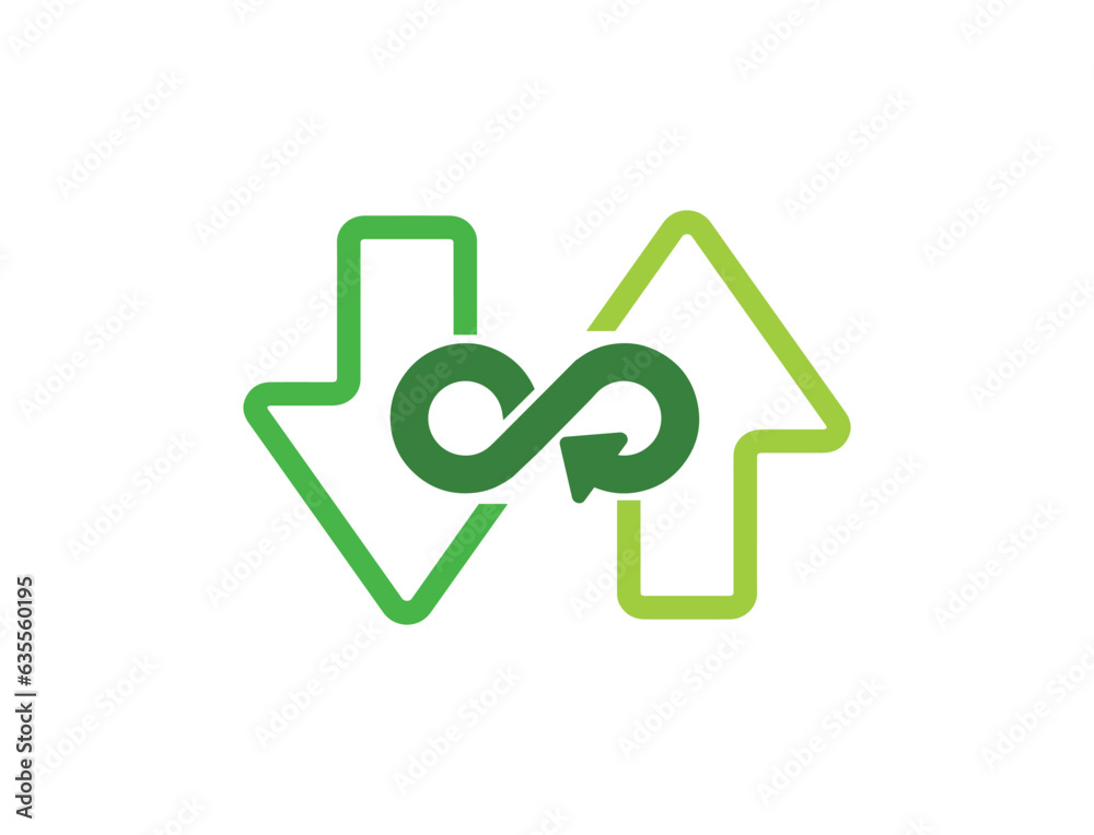 circular economy icons on white background	