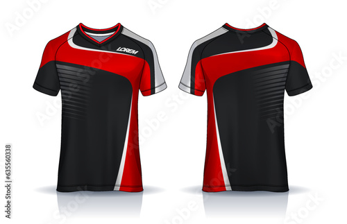 t-shirt sport design template, Soccer jersey mockup for football club. uniform front and back view.	