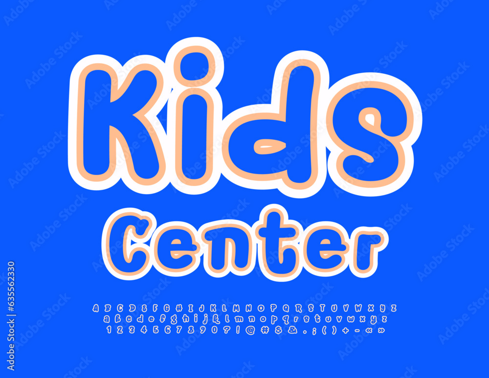 Vector playful poster Kids Center with handwritten Alphabet Letters ...