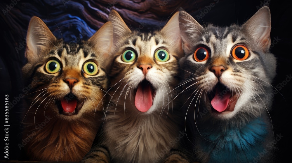 Cats, Open mouth, Surprised, Amazed, Incredulous, Astonished, Shocked ...