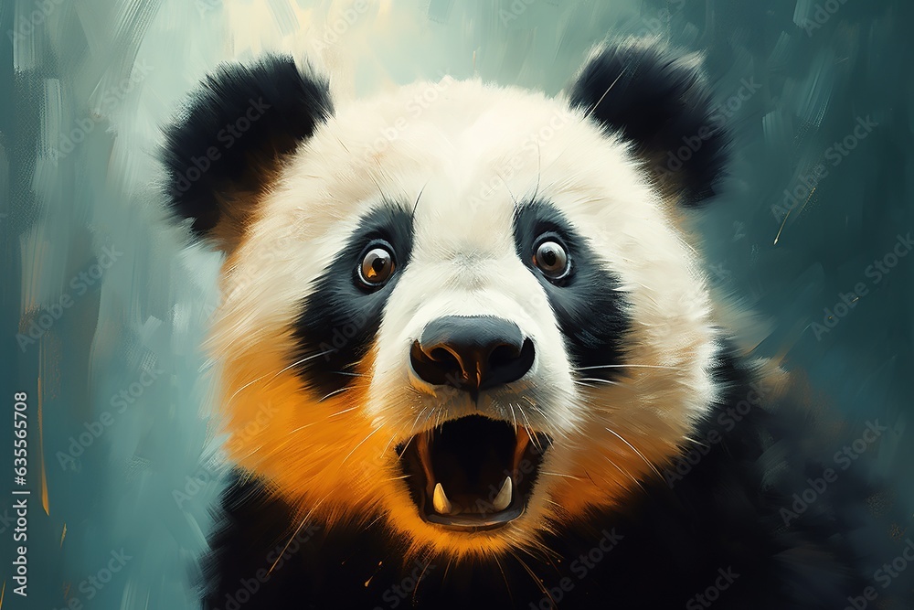 Obraz premium Panda looking very surprised.