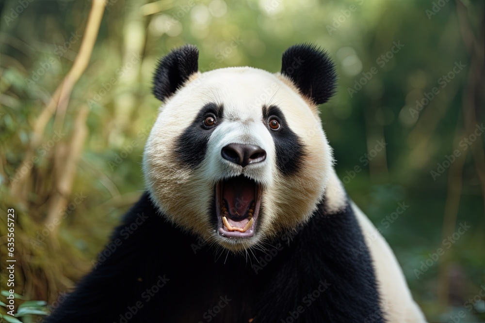 Obraz premium Panda looking very surprised.