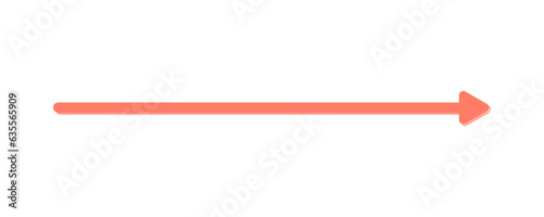 右方向を指す長い横向きの矢印のアイコン - 赤 - 進行中･方向･時間軸のイメージ素材