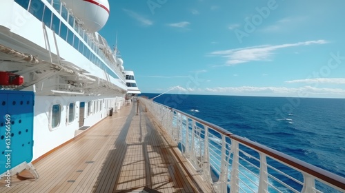 Cruise ship deck, Cruise ship, Adventure and travel concept. © visoot