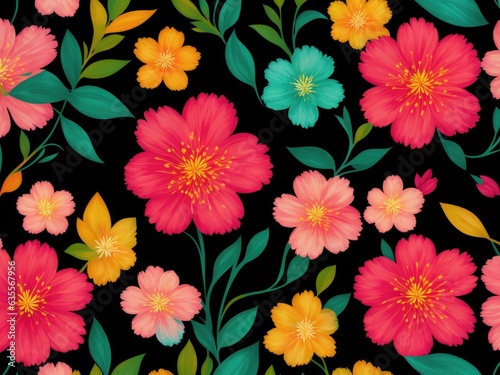 colourful Jasmine floral pattern.