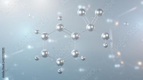 benzenesulfonic acid molecular structure, 3d model molecule, benzenesulfonate, structural chemical formula view from a microscope