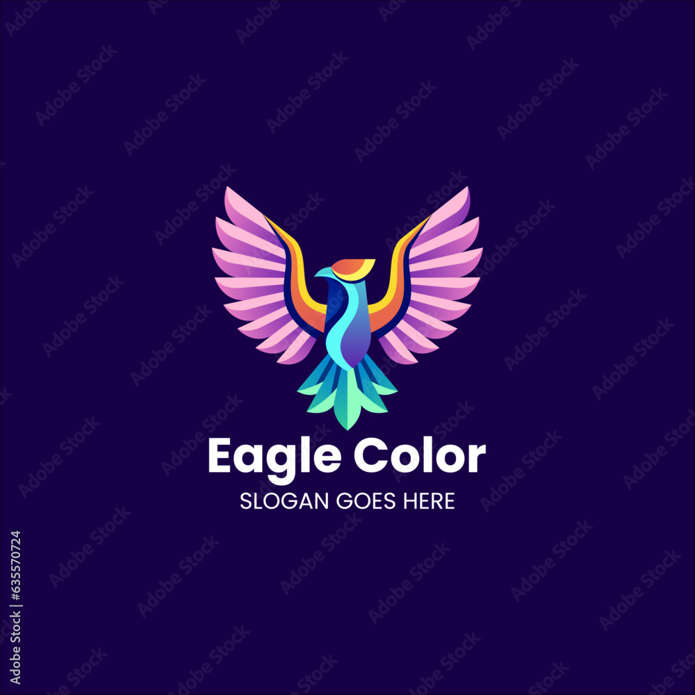 Obraz premium Vector logo eagle gradient colorful style.