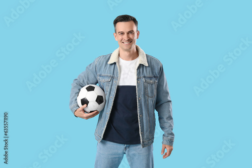 Young man with soccer ball ...
