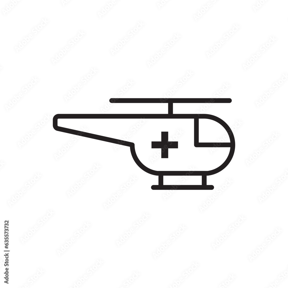 Emergency ambulance helicopter icon vector symbol
