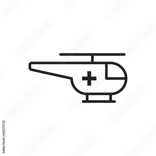 Emergency ambulance helicopter icon vector symbol