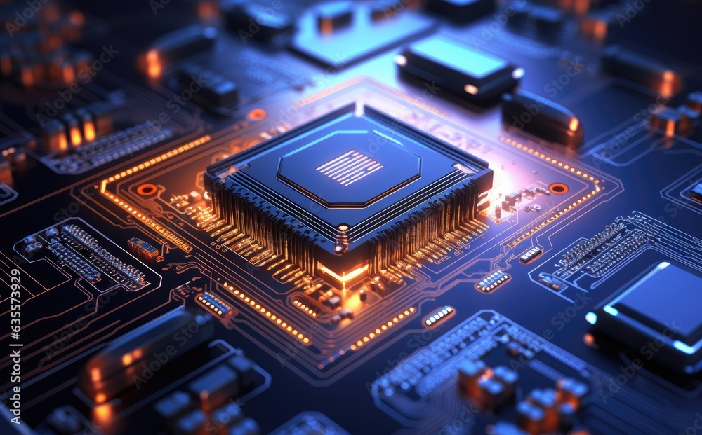 Ai circuit board of Central Processing Unit, Artificial Intelligence concept