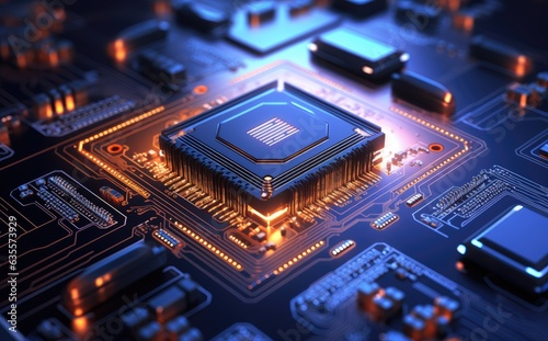 Ai circuit board of Central Processing Unit, Artificial Intelligence concept