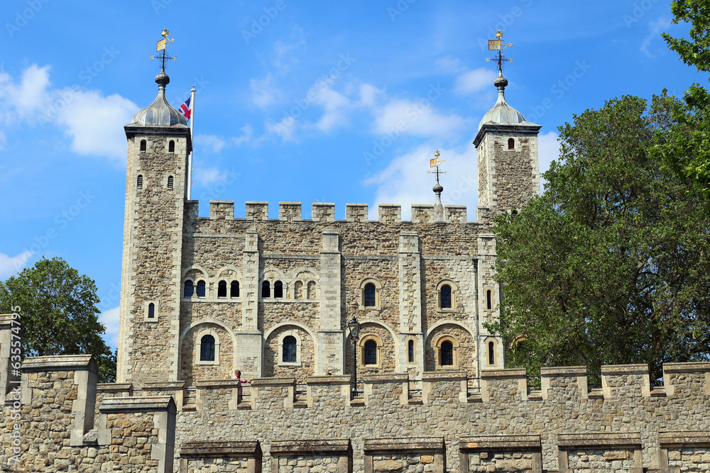 Her Majesty's Royal Palace and Fortress, more commonly known as the Tower of London, is a historic castle on the north bank of the River Thames in central London