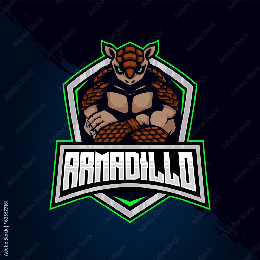 Armadillo E-Sport logo design template