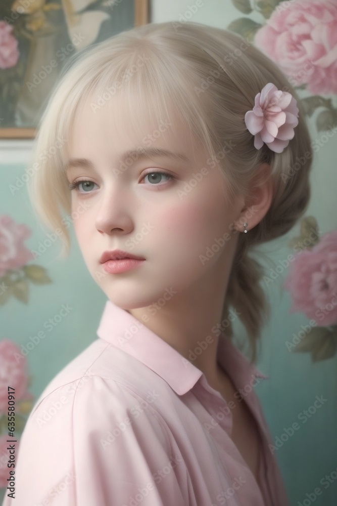 Soft Pastel Portrait of a Girl: Innocence and Grace.