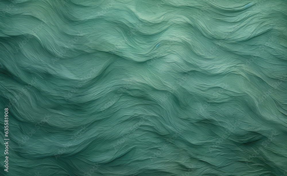 Obraz premium Abstract green background with smooth lines and waves, digitally generated image