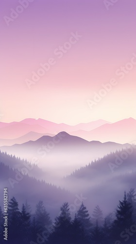 Misty gradient lavender pastel dreamy forest atmosphere phone hd wallpaper  ai generated