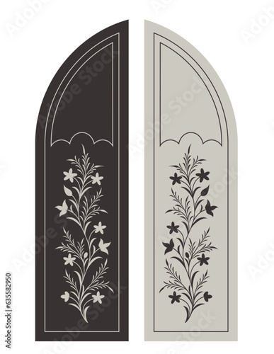 Canvastavla Brownstone Door Glass Pattern