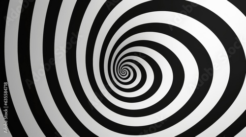 Black and white hypnotic wallpaper background.
