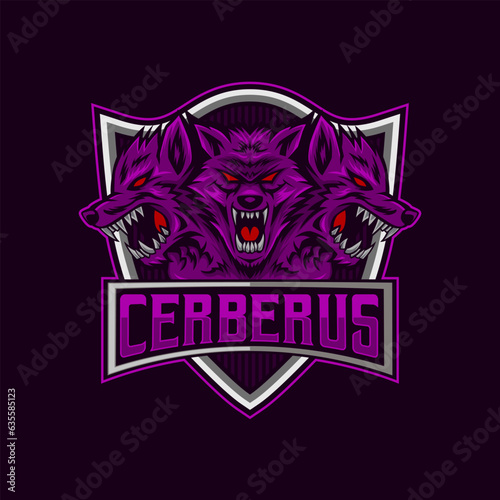 Cerberus Logo. Cerberus E-Sport Mascot Logo Design Vector Template