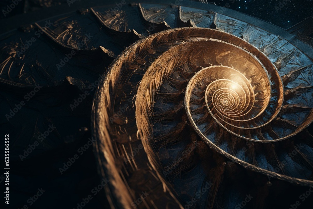 Abstract golden spiral space background, astrology and astronomy ...