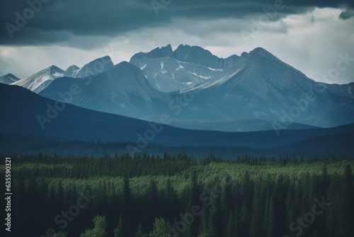 Beautiful mountains near Big Sky, Montana. Generative AI