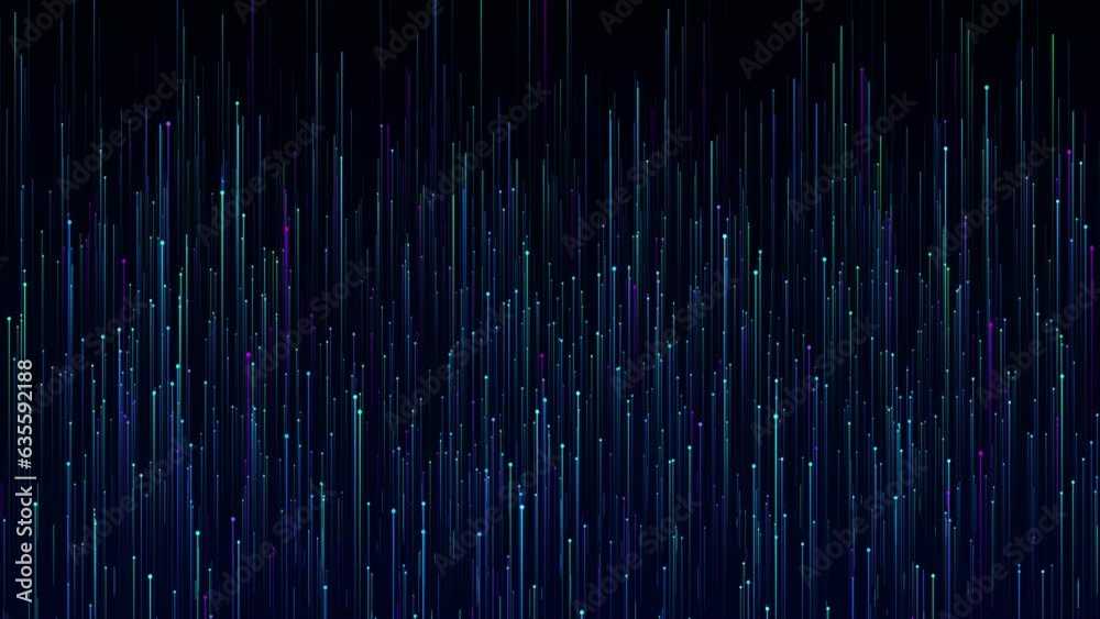 4K 3D Digital cyber technology dot point connect line wave line design background, tech, innovation future data, internet network, Ai big data, wifi connection social network business connection.