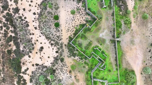 São João da Barra fort. Aerial view from a drone. Tavira cabins. Lighthouse district. Marshes and salt flats of the Ria Formosa Natural Park. Atlantic Ocean. Algarve. Portugal. Europe