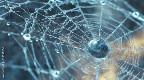 a crystalline spider web rendered in ultra high defini.Generative AI
