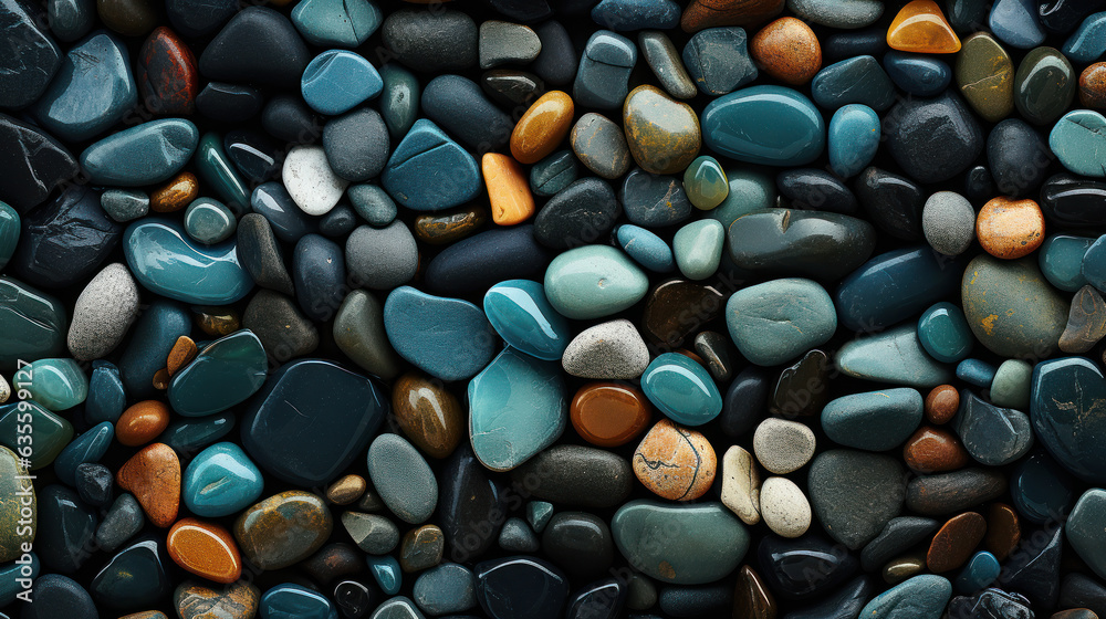 Lush Green Pebble Symphony. Generative AI Lush Green Pebble Symphony. Generative AI